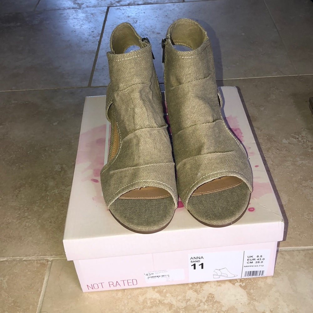 Not Rated Anna Open Toe Bootie - Sand